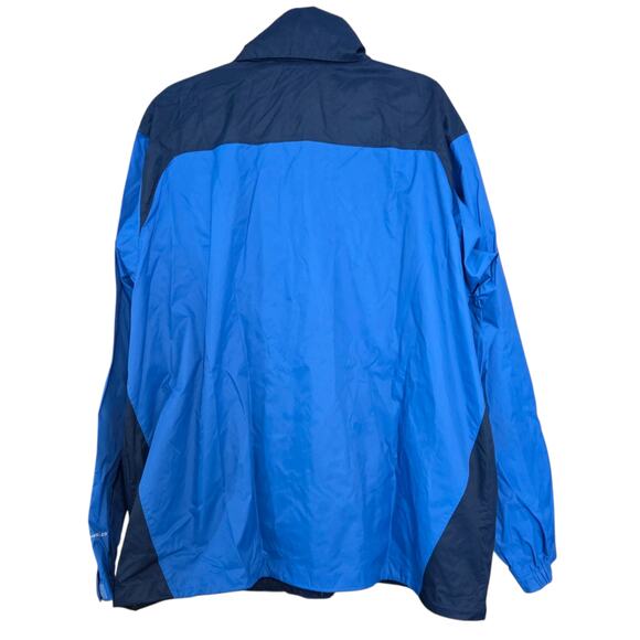 Columbia Windbreaker Jacket Men's XL Royal Blue Hidden hood, packable - Picture 2 of 11